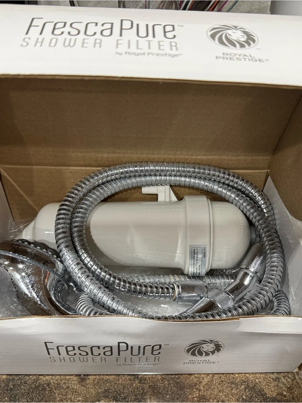 FrescaPure White Handheld Shower Filter and Hose